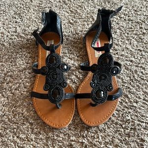 Unionbay Vanessa black beaded sandals, size 9